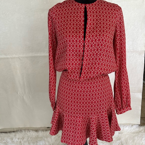 Alexis Red Patterned Dress - Picture 3 of 13